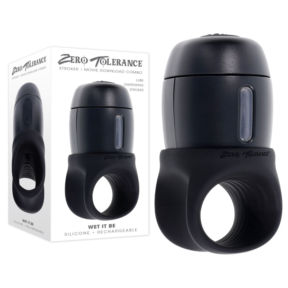 Zero Tolerance WET IT BE - Black USB Rechargeable Vibrating and Self Lubricating Stroker Zero Tolerance